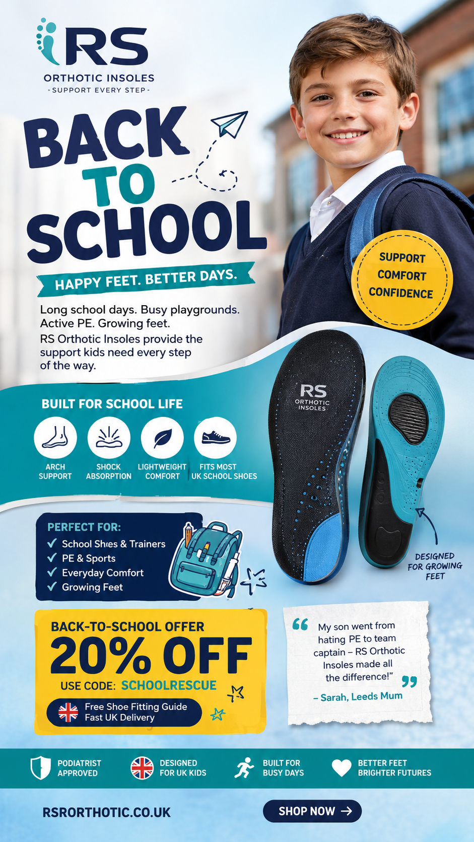 Why RS Orthotic Insoles Are a Must-Have for UK School Children in 2026